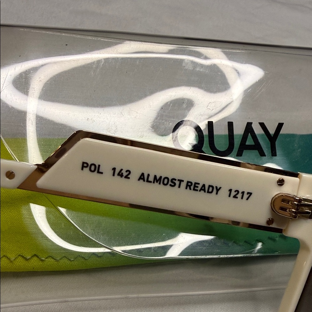 Quay Australia Oversized Square Sunglasses in Ivory frame/ Brown Gradient Lenses - Picture 7 of 10